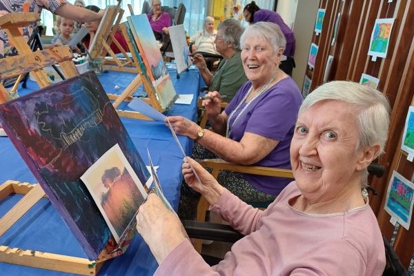 Ladies painting at Regis Lutwyche