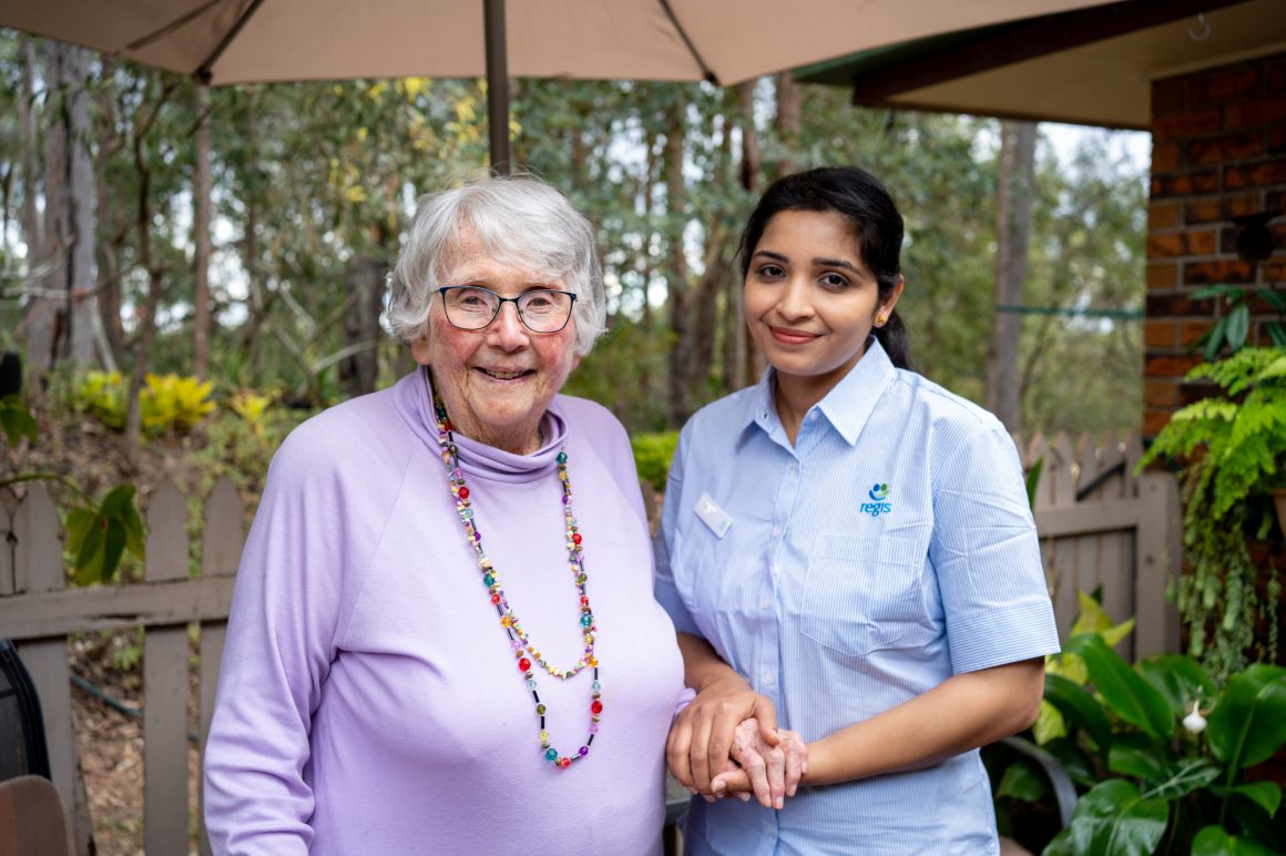 Regis home care client and carer